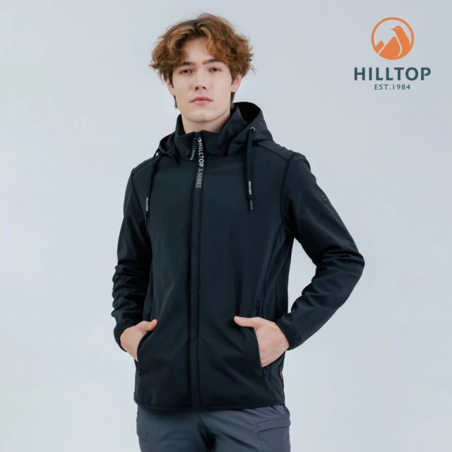 Hilltop 山頂鳥 SOFT SHELL防風透氣保暖彈性外套 男款 黑｜PH22XM34ECA0