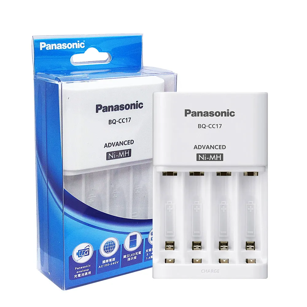 Panasonic 國際牌】eneloop 智控型4槽鎳氫低自放充電器BQ-CC17