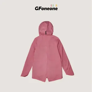 【GFoneone】女長版防水透氣機能外套-粉紅(女外套 機能外套 薄外套 防水外套)