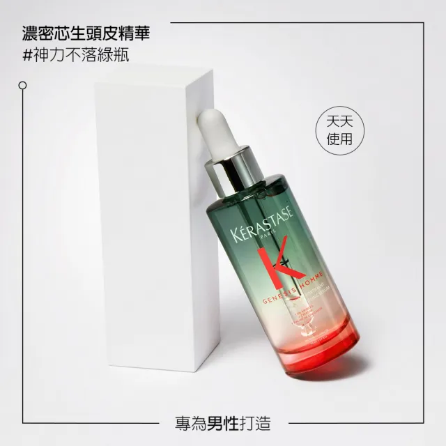 【KERASTASE 巴黎卡詩】濃密芯生調理組(男性/養髮/濃密/控油/蓬/洗髮精/頭皮精華)