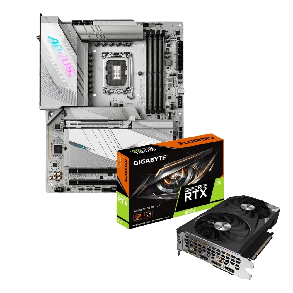 【GIGABYTE 技嘉】RTX3060+Z790★GeForce RTX 3060 WINDFORCE OC 12G 顯示卡+技嘉Z790 PRO X D5主機板