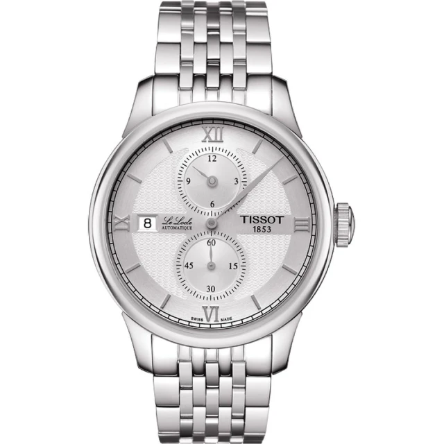 TISSOT 天梭 LE LOCLE 力洛克系列 羅馬時標 機械腕錶/銀40mm(T0064281103802)