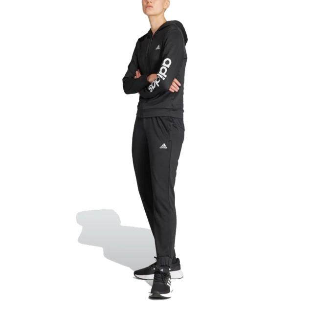 adidas 愛迪達 運動套裝 連帽外套+長褲 W LINEAR TS 女 - HZ2258