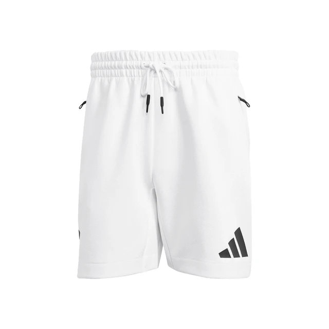 adidas 愛迪達 MZNE SHORT 男款 白色 棉質 寬鬆 高腰 綁帶 短褲 JJ4893