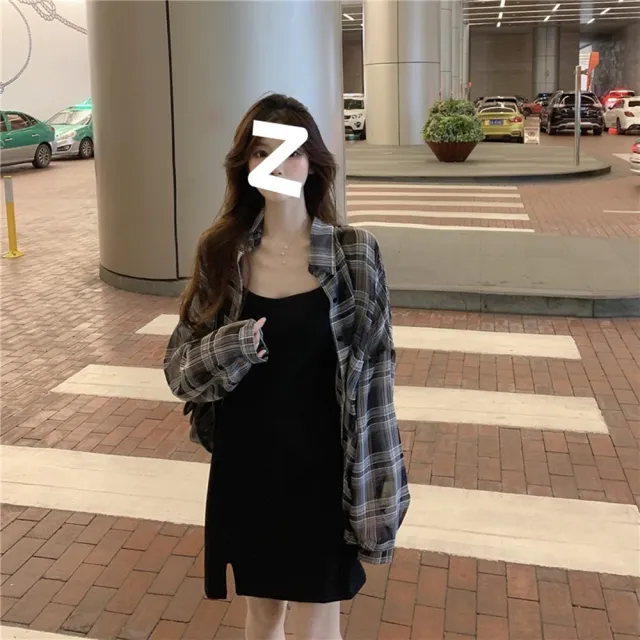 【D.studio】韓版薄款格紋微透襯衫防曬外套(上衣 女裝 衣服 外套 薄外套 罩衫 防曬外套 小外套 J161)