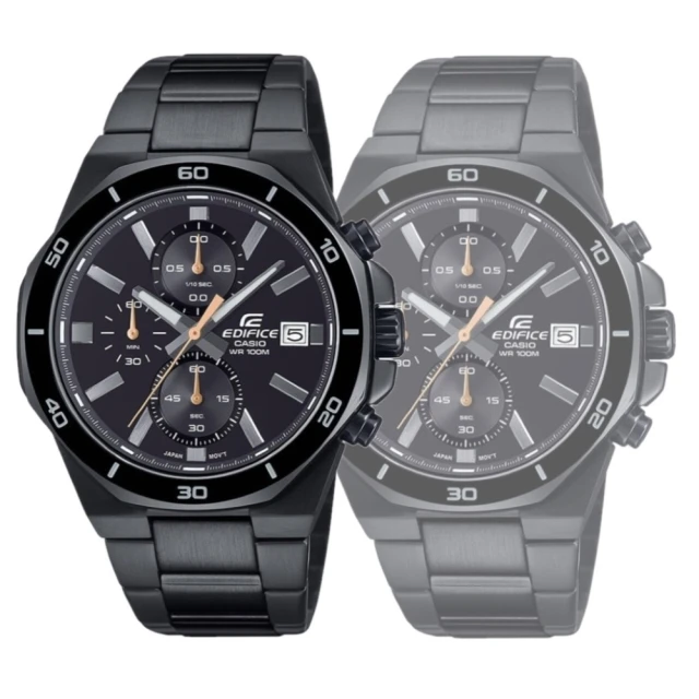 CASIO 卡西歐 EDIFICE 三眼計時 八角形殼手錶 44.3mm(EFV-640DC-1A)