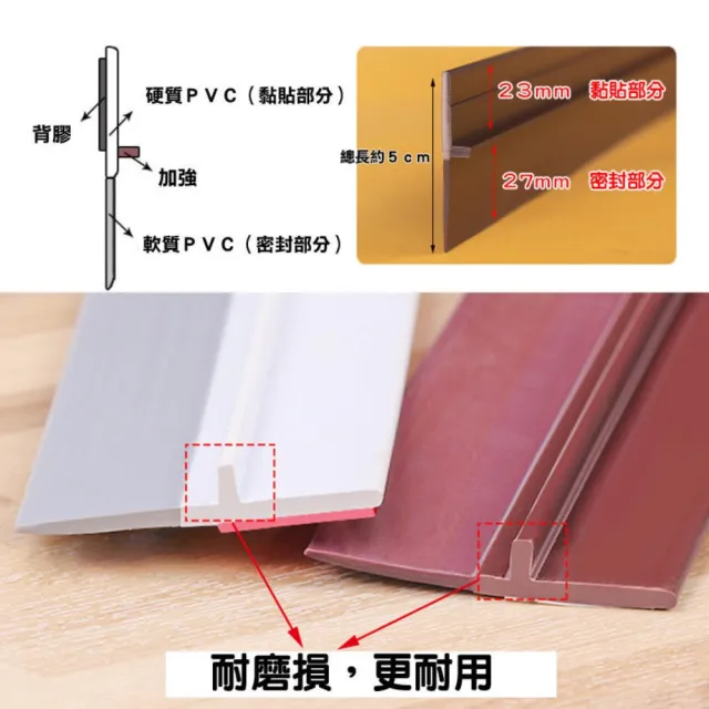 【QW家居】門底擋縫條 91cm 背膠門底氣密條(軟硬膠 防蟲 防塵 可剪裁 門縫條 防蟲條)