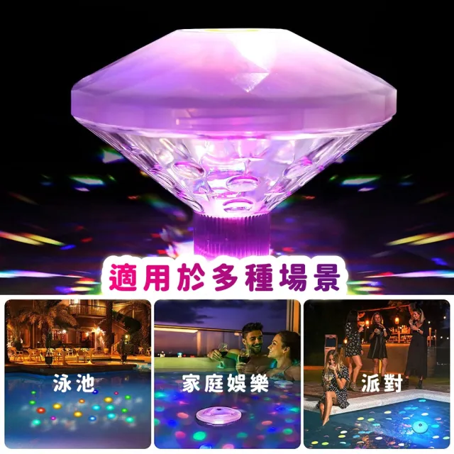 【霓虹sparkle】LED防水鑽石七彩燈(浮水燈 造景燈 場景燈 氛圍燈 床頭燈 檯燈 游泳池 浴缸 氛圍燈 裝飾燈)