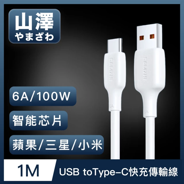 山澤 USB to Type-C 6A 100W蘋果/三星/小米超速充電傳輸線(1M)