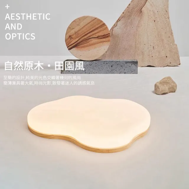 【聚美照明】吸頂燈 木紋 app三色無極調光 50CM 5500lm 智能高亮款(臥室兒童燈/客廳燈/防藍光護眼燈)