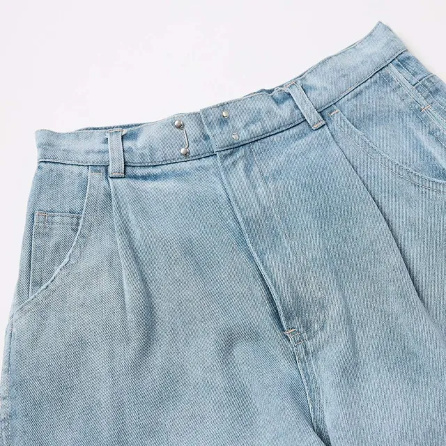 【OUWEY 歐薇】可調式高腰老爺牛仔褲(淺藍；S-L；3243328661)