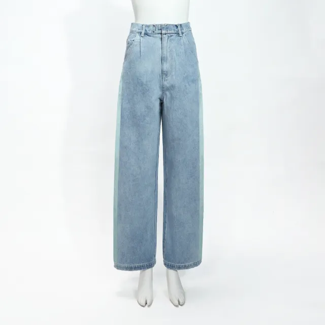 【OUWEY 歐薇】可調式高腰老爺牛仔褲(淺藍；S-L；3243328661)