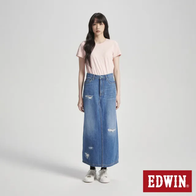 【EDWIN】女裝 簡約日文短袖T恤(粉紅色)
