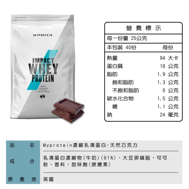 【MYPROTEIN】濃縮乳清蛋白1KG(多口味可選)