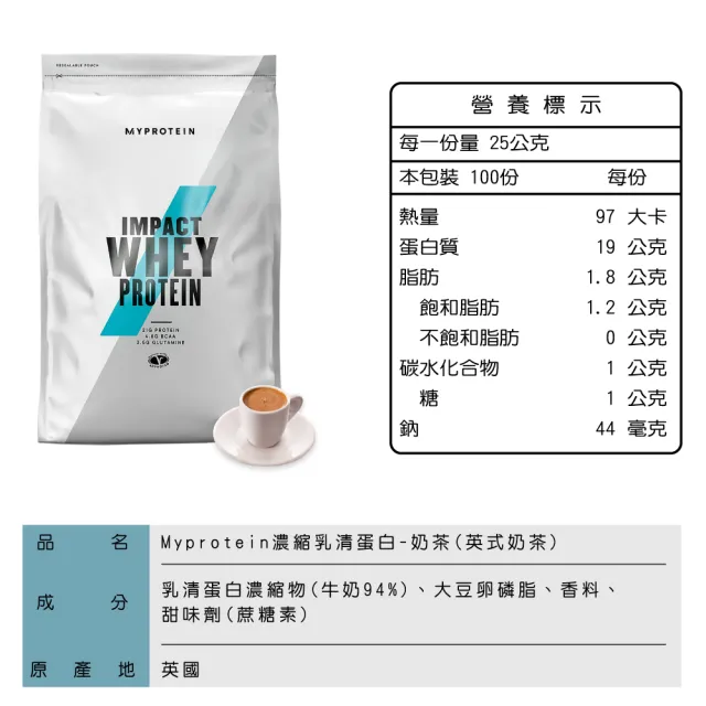 【MYPROTEIN】濃縮乳清蛋白2.5KG(多口味可選)