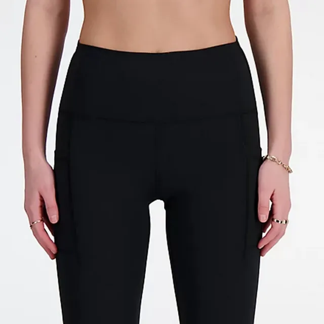 【NEW BALANCE】 NB 緊身長褲 運動緊身褲 瑜珈褲 健身褲 快乾 女款 黑色(WP41275BK-F)