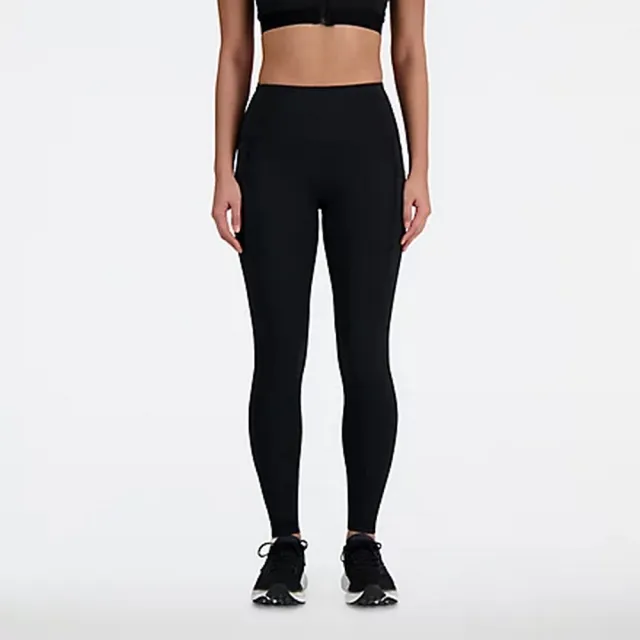 【NEW BALANCE】 NB 緊身長褲 運動緊身褲 瑜珈褲 健身褲 快乾 女款 黑色(WP41275BK-F)
