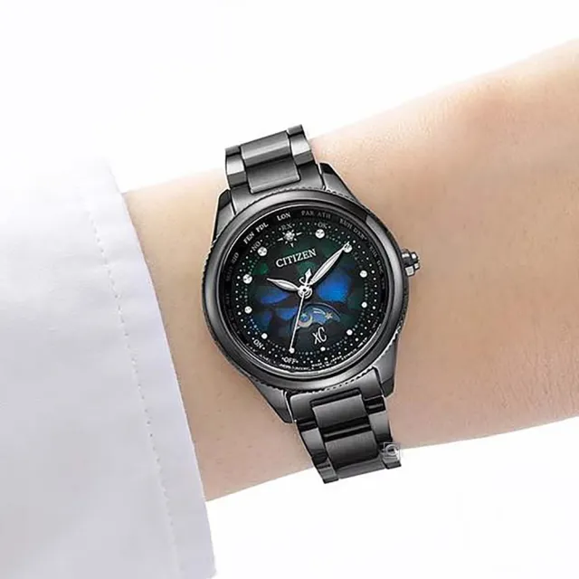 【CITIZEN 星辰】XC 宇宙幻彩 台灣限定 Hebe 田馥甄廣告款月相 電波錶  禮物(EE1008-56E)