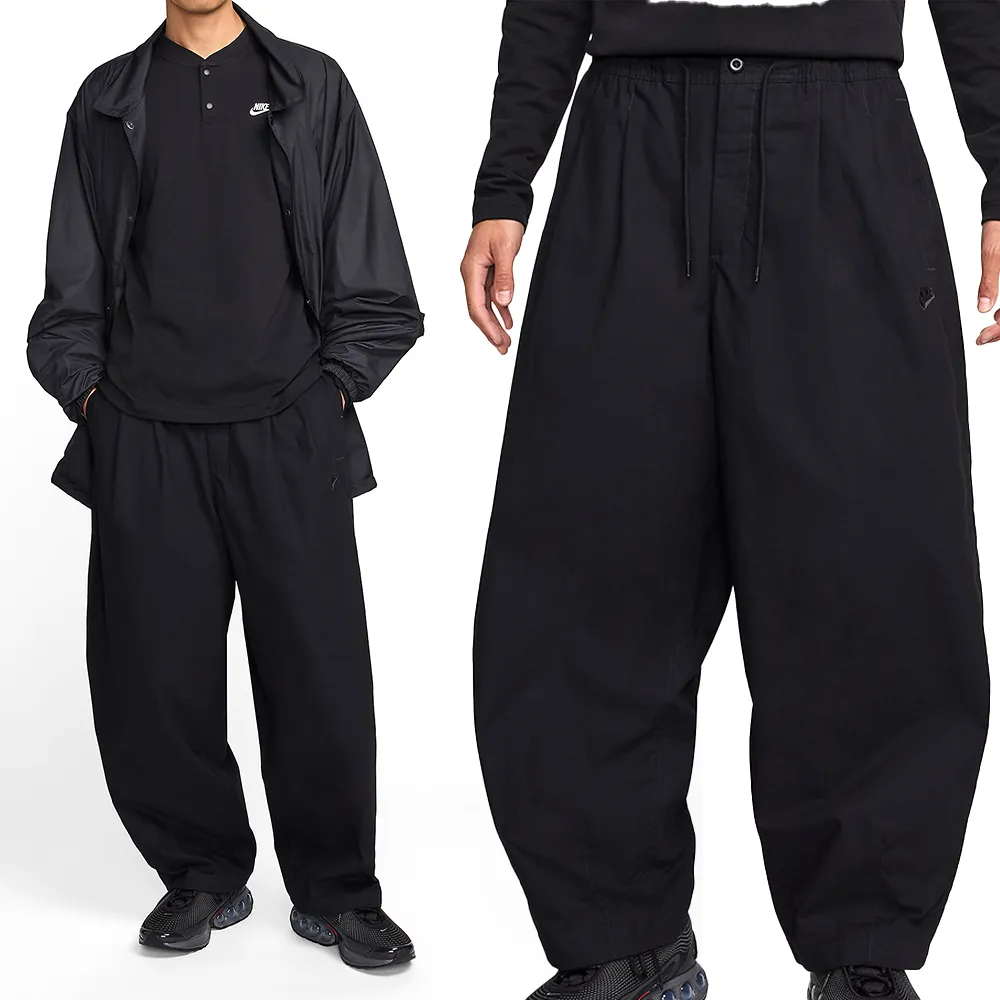 NIKE 耐吉】NK Club Balloon Pant 男款黑色運動寬鬆抽繩氣球褲長