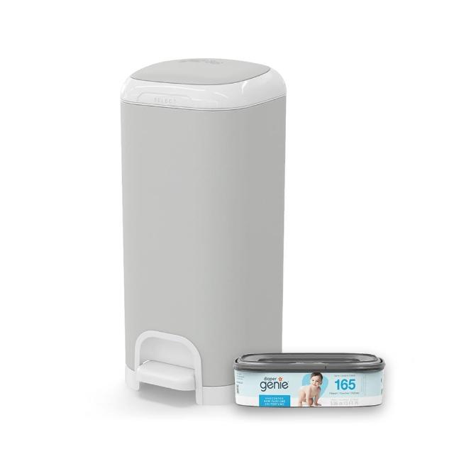 【Diaper Genie】加拿大 Diaper Genie 不鏽鋼雙重鎖臭尿布處理器(嬰兒尿布桶 尿布垃圾桶)