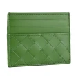 【BOTTEGA VENETA 寶緹嘉】簡約手工編織小牛皮拼接信用卡名片證件隨身卡夾(酪梨綠)