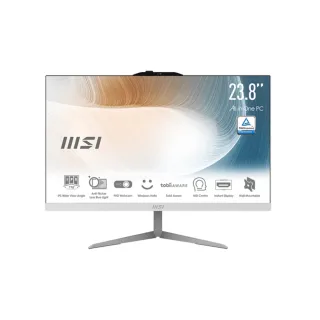 【MSI 微星】24型 Pentium 8505 液晶電腦-白色(Modern AM242 12M-836TW/4G/128G SSD/Win11Pro)