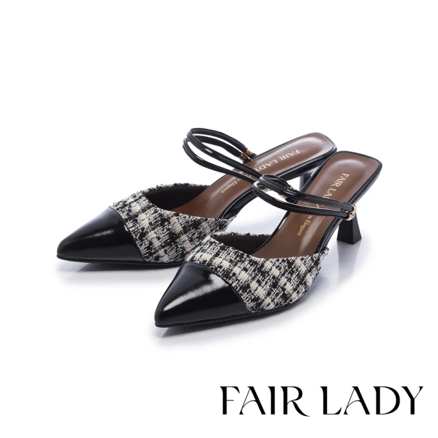 FAIR LADY 芯太軟 甜美細帶瑪莉珍低跟鞋(黑、5A2