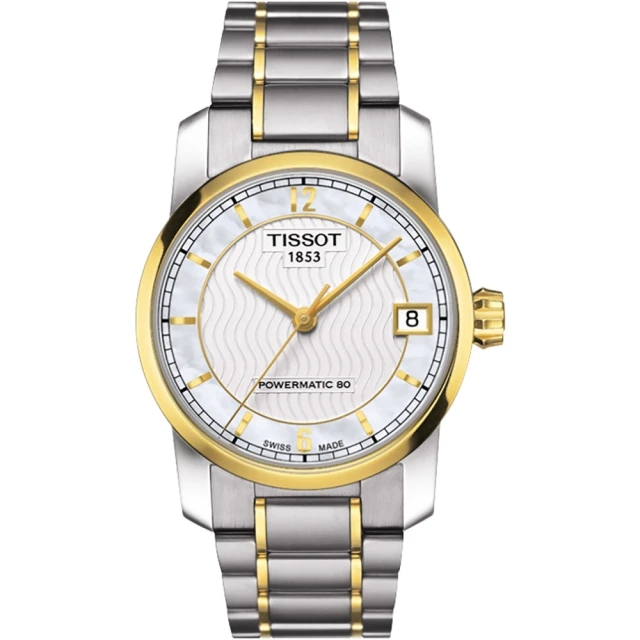 TISSOT 天梭 T-Classic系列 鈦金屬 時尚珍珠貝機械腕錶/32mm(T0872075511700)