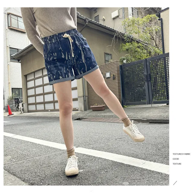 【RH】鬆緊綁帶寬鬆牛仔短褲111元(甲百搭福袋隨機6件組)