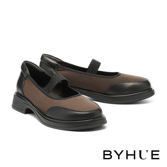 BYHUE 復古紳士異材質綁帶軟芯厚底鞋(綠)品牌優惠