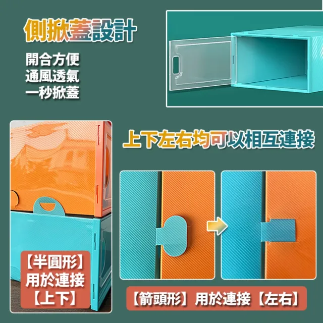 10入莫蘭迪色側開門鞋盒(收納盒 整理盒 盒子)