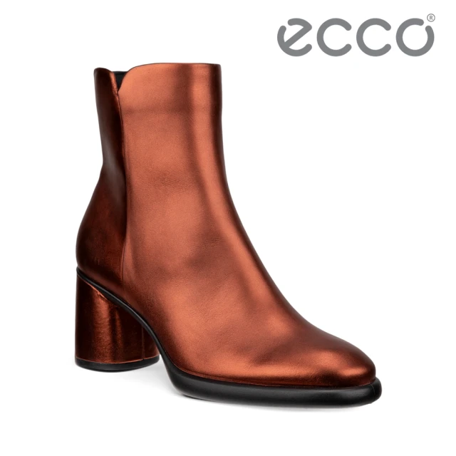 ecco SCULPTED LX 55 雕塑經典粗高跟拉鍊踝靴 女鞋(古銅色 22261361017)