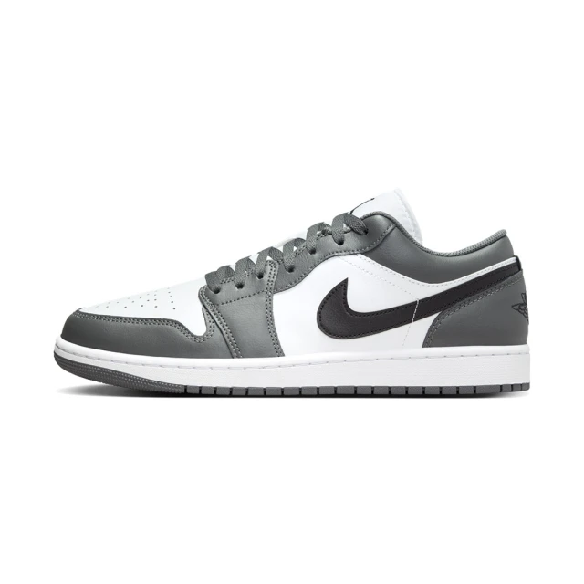 NIKE 耐吉 Air Jordan 1 Low 男鞋 鐵灰白色 低筒 透氣 皮革 AJ1 喬丹 休閒鞋 553558-152