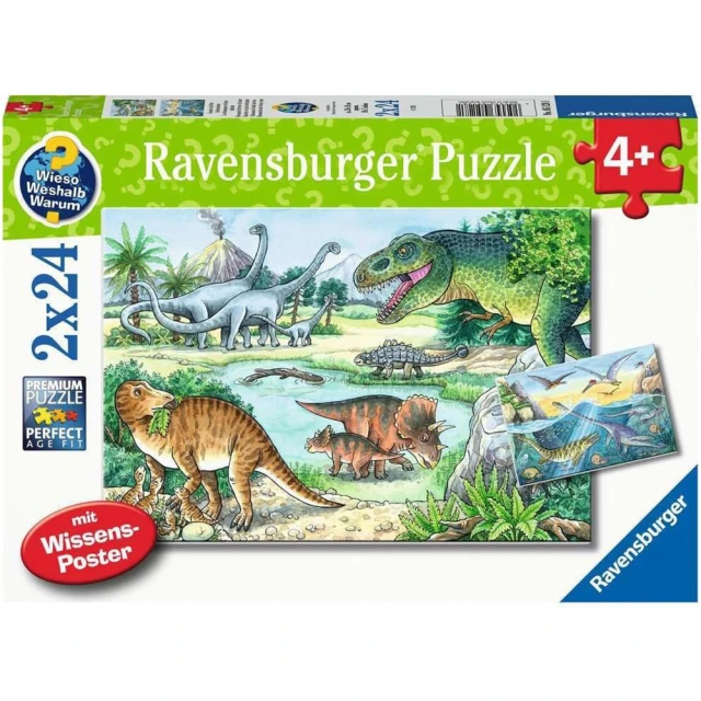 Ravensburger 維寶拼圖 海陸恐龍 2*24片