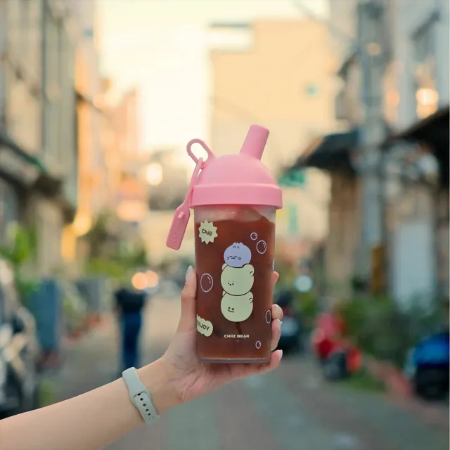 【Holoholo】MILKTEA CUP 奶茶吸管杯-限量聯名 CHiiZ BEAR 起司貝爾(720ml/粉)