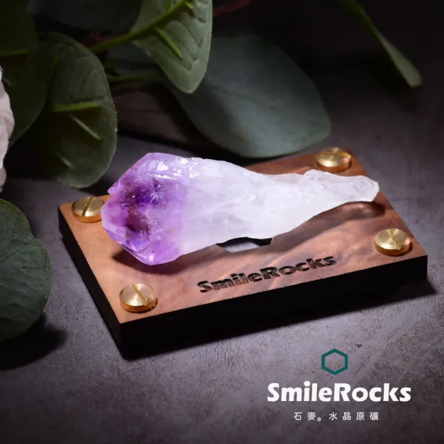 【SmileRocks 石麥】石麥水晶原礦  紫鈦晶水晶原礦  No.043251012(SmilePad 6X9底板)