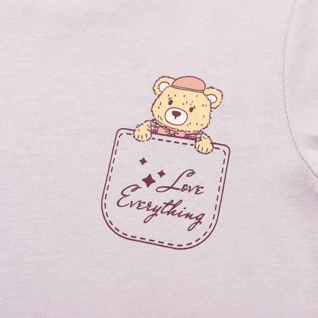 【GIORDANO 佐丹奴】童裝 小熊印花長袖上衣(多色任選)