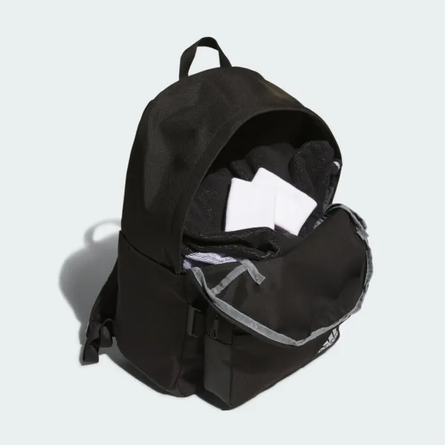 【adidas 愛迪達】ESS 2IN1 BP 後背包 雙肩背包 書包 運動 旅行包 二合一 愛迪達 黑(IT2044)