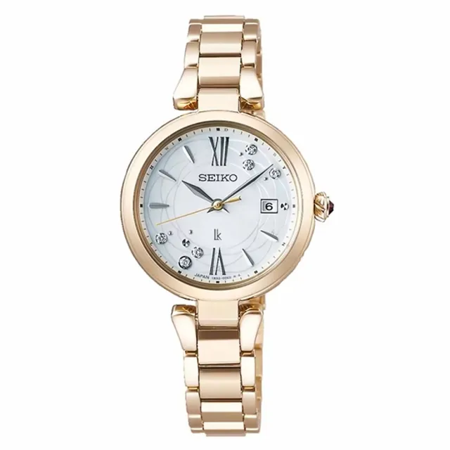 【SEIKO 精工】LUKIA 日本花店 edenworks聯名 洋桔梗花白蝶貝女錶(SSQW084J/1B32-0BK0G)
