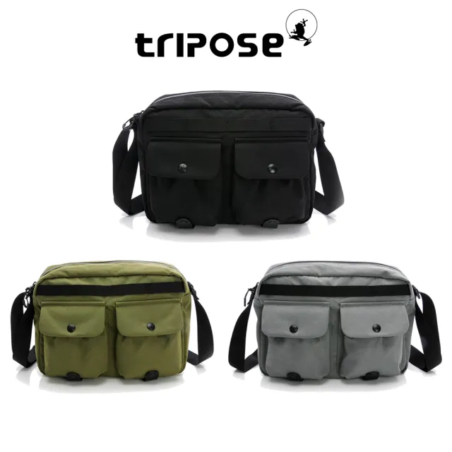 【tripose】REFLEC微皺尼龍輕量橫式斜背包-大(多色)