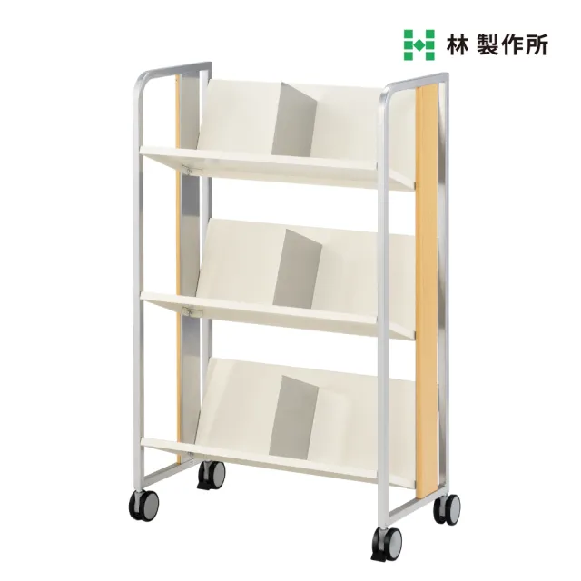【林製作所】木紋飾條耐重型三層文件推車(辦公室收納 公文收納 書車 移動書櫃 a4文件櫃 活動公文櫃)