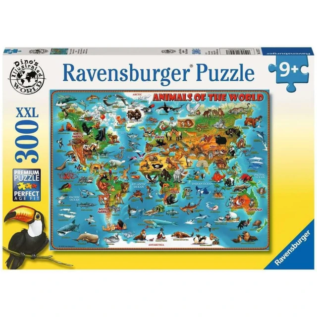 Ravensburger 維寶拼圖 世界動物地圖 300片