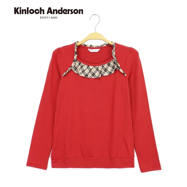 Kinloch Anderson 方領格紋拼接配飾棉質上衣/直(KA0375309)