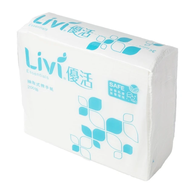 Livi 優活 摺疊紙巾200抽x20包共2箱(清潔)