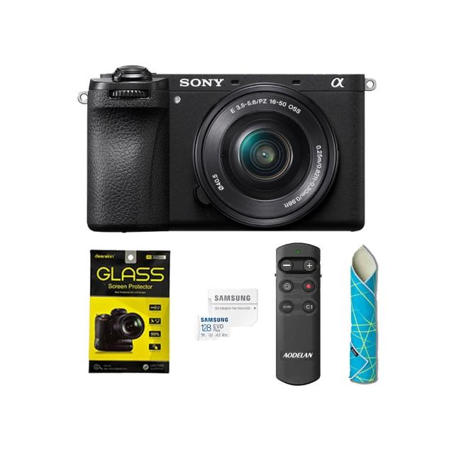 【SONY 索尼】ILCE-6700L+128G記憶卡+CL-50相機魔毯+AODELAN藍牙遙控器+DK鋼化貼(公司貨)