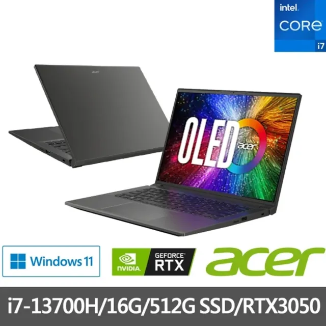 【Acer 宏碁】14.5吋i7 RTX獨顯輕薄筆電(Swift X/SFX14-71G-74EQ/i7-13700H/16G/512G SSD/RTX3050/W11)