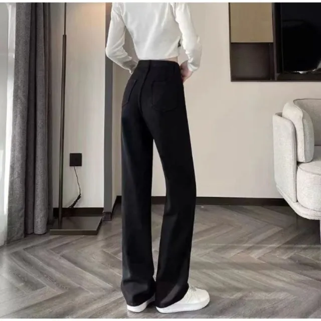 【Everyday select】高腰寬鬆顯瘦直筒牛仔褲M~XL 48~70kgs 女長褲寬褲闊腿褲