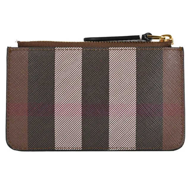 【BURBERRY 巴寶莉】Kelbrook 英系經典格紋鑰匙扣零錢包(樺木棕)