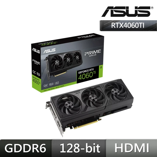 ASUS 華碩 PRIME-RTX4060TI-O8G 顯示卡+保銳 銅競魔 850W 銅牌 黑 電源供應器(V+P 組合包)