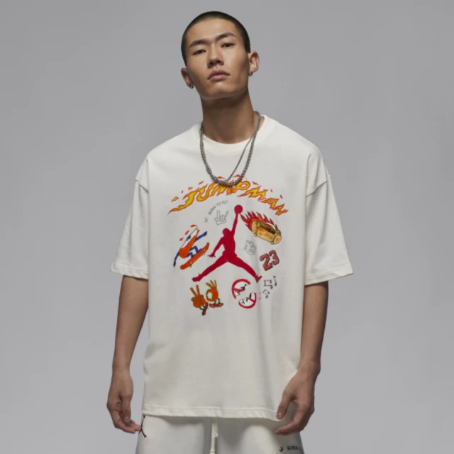 NIKE 耐吉 上衣 男款 短袖上衣 運動 AJ 喬丹 AS M J SS OS CREW NECK GCEL 白 HJ3965-133